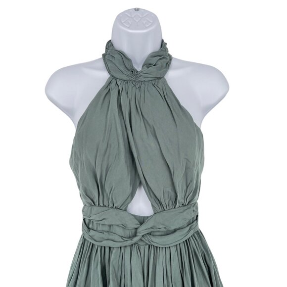 Debbie Dabbie By Angel Biba Halter Neck Green Romper Open Cutout Back US Size 4 - Picture 6 of 11